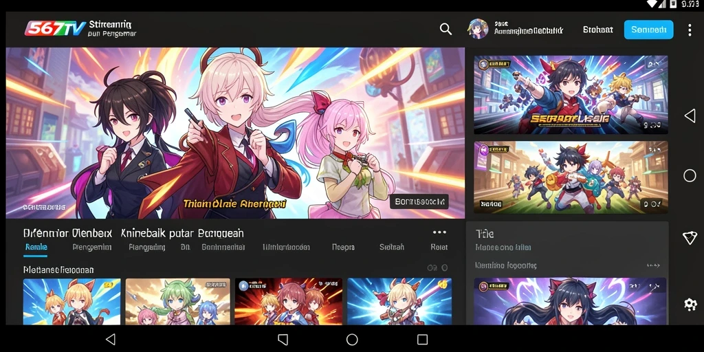 Tampilan gameplay 567TV dengan berbagai pilihan Anime.