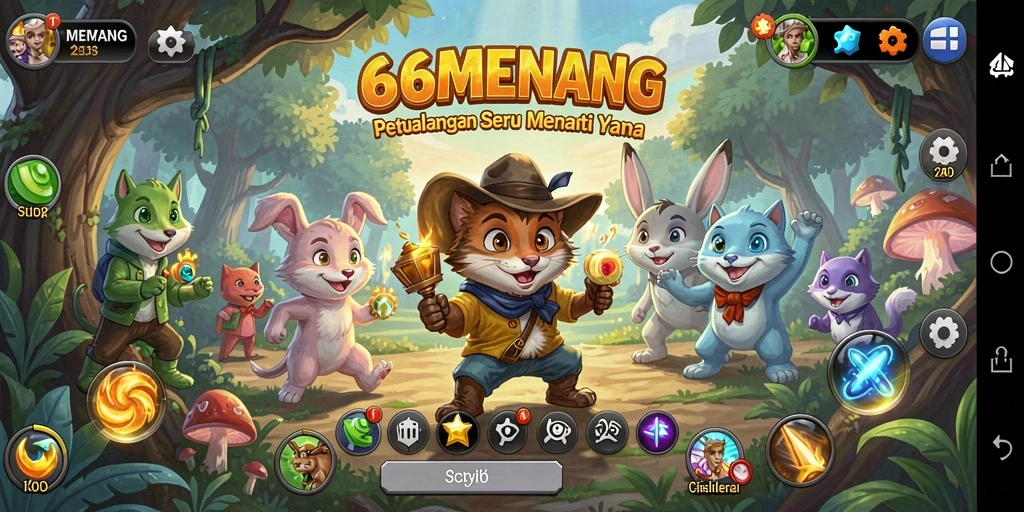 Tampilan gameplay seru dalam 66MENANG dengan misi menantang.