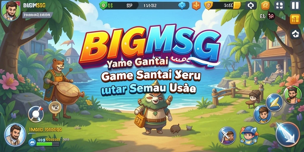 Screenshot utama BIGMSG menunjukkan gameplay seru dan interaktif.