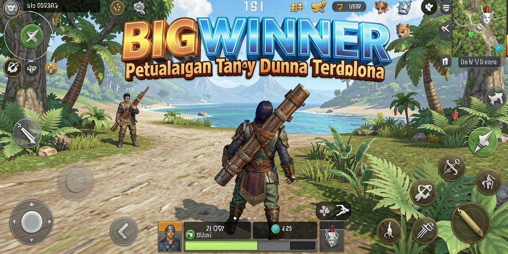 Tampilan gameplay BIGWINNER yang menarik dalam dunia terbuka.