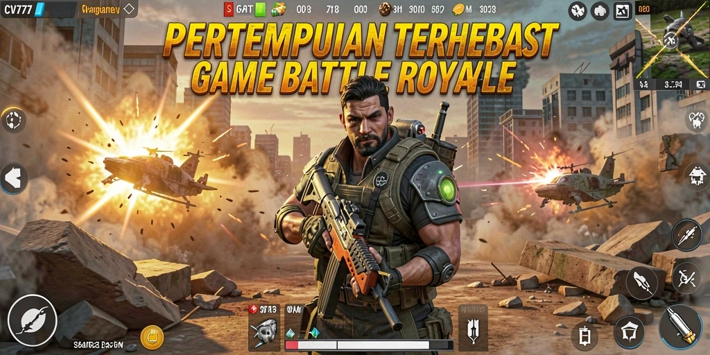 Gameplay mendebarkan dalam pertempuran Battle Royale yang intens.