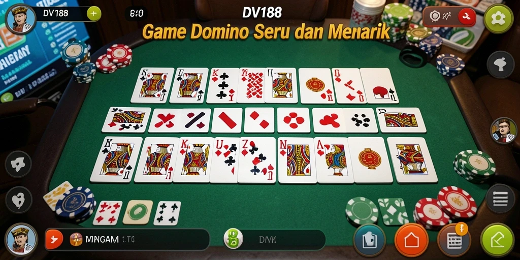 Screenshot gameplay seru di DV188 menampilkan aksi Domino yang mendebarkan.