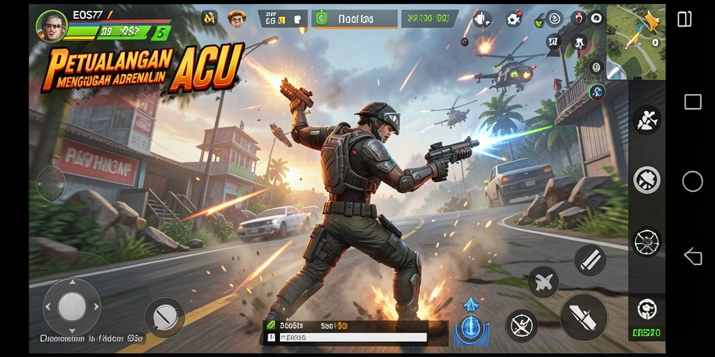 Menampilkan gameplay seru dengan karakter aksi yang dinamis.
