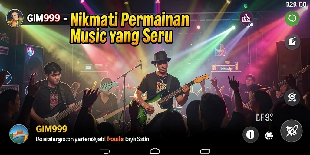 Tampilan gameplay seru GIM999 dengan berbagai lagu musik.