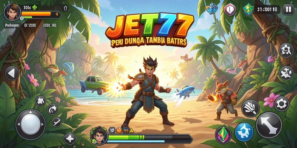 Screenshot gameplay JET77 menampilkan petualangan seru saat menjelajahi lingkungan yang menarik.