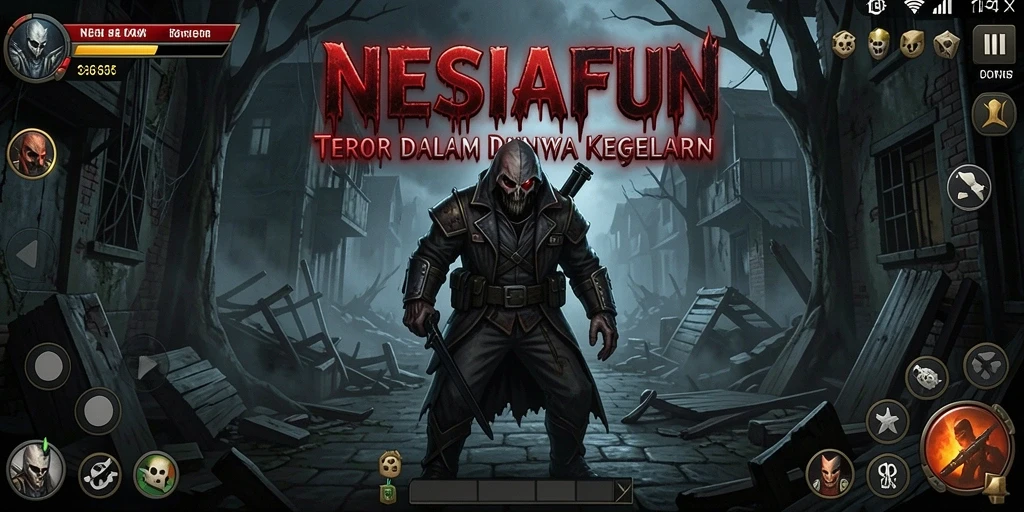 Tangkapan layar NESIAFUN menampilkan momen menegangkan saat menjelajahi lokasi gelap.
