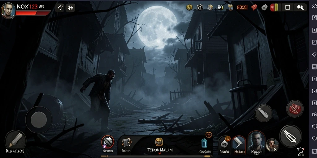 Gameplay NOX123 menunjukkan ketegangan di kegelapan yang mencekam.