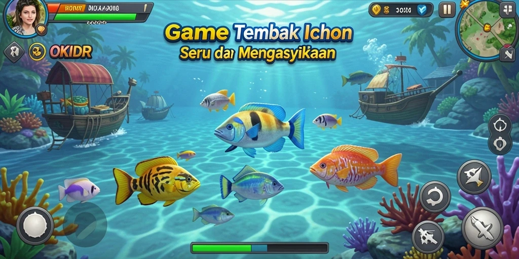 Screenshot dari gameplay Tembak Ikan yang seru dan menantang.