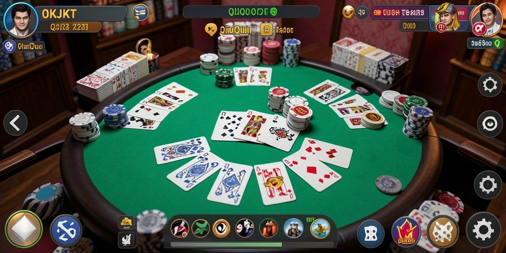 Screenshot gameplay OKJKT yang penuh aksi QiuQiu.