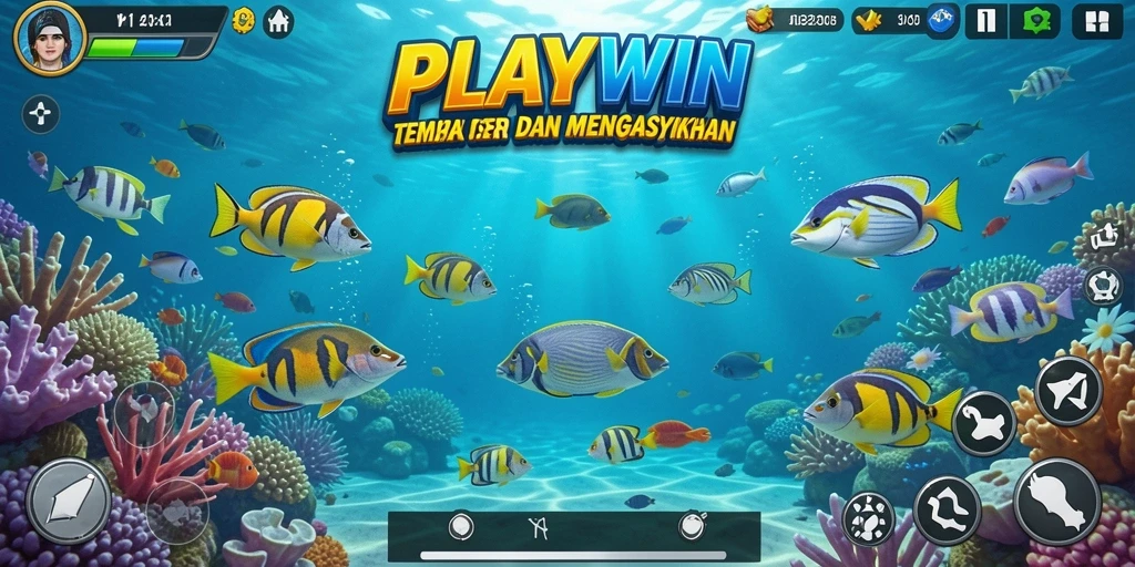 Tampilan screenshot gameplay PLAYWIN Tembak Ikan yang seru dan mendebarkan.
