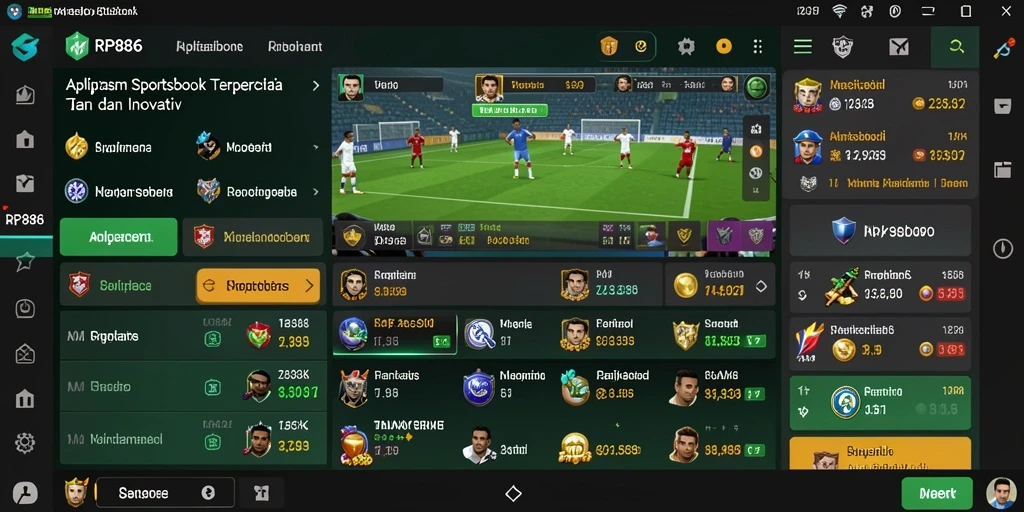 Tampilan screenshot utama RP886 menampilkan antarmuka taruhan olahraga yang menarik.