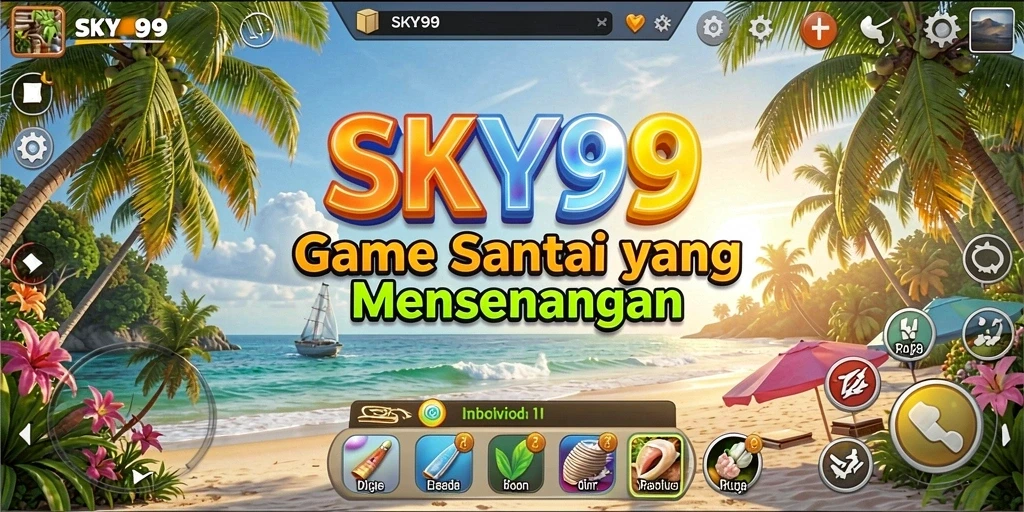 Screenshot utama dari gameplay <strong>SKY99</strong> yang penuh warna dan menyenangkan.