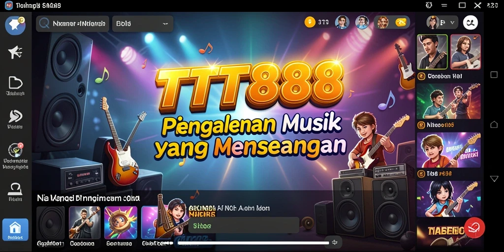 Screenshot TTT888 menampilkan gameplay penuh warna dan pengalaman musik yang seru.