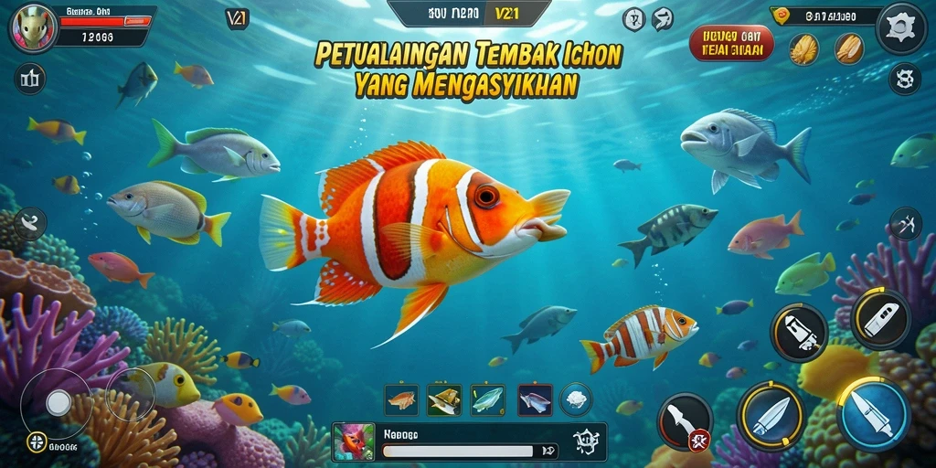 Gameplay seru menembak ikan di V21 yang penuh tantangan.